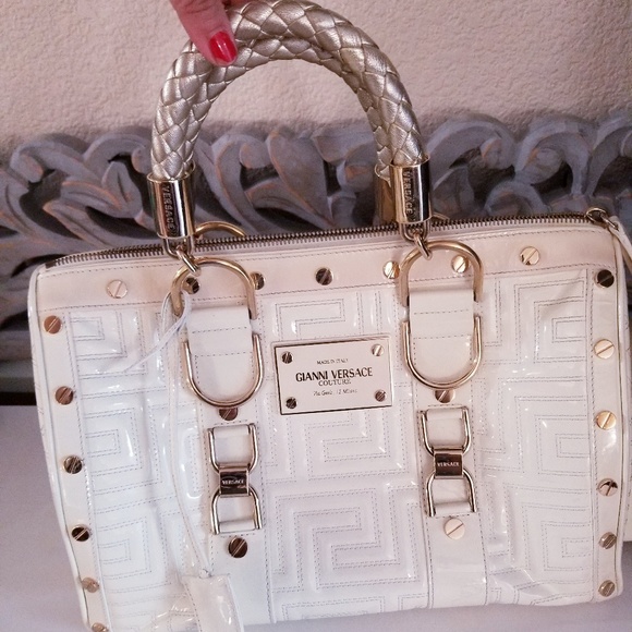 versace purse white